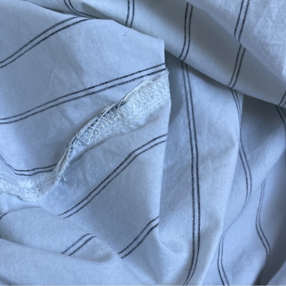 Mango White Black Striped Ruffled Cami Top Tank Blouse Button Women’s Size 2 - Picture 5 of 8